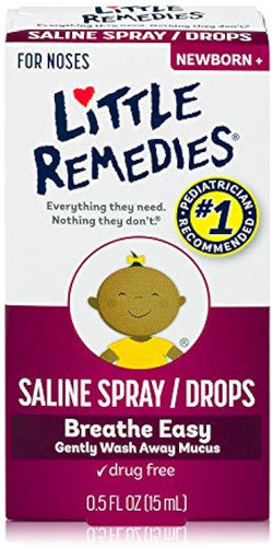 Little Remedies Saline Spray And Drops, Seguro Para Recién N 0