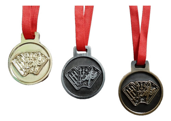 Set X3 Medalla Metal Truco 35mm Dorada Plateada Bronce 0 Set X3 Medalla Metal Truco 35mm Dorada Plateada Bronce 0