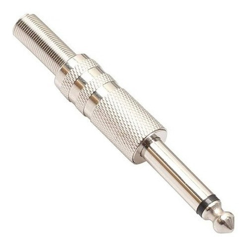 Ficha Conector Plug 6,3mm Mono Metálico Con Resorte 8mm 0