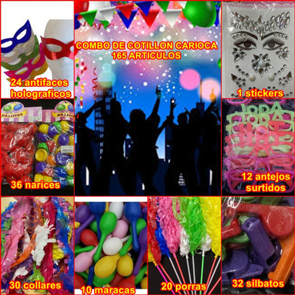 Combo Cotillon Carnaval Carioca 165 Articulo - Sup Economico 1
