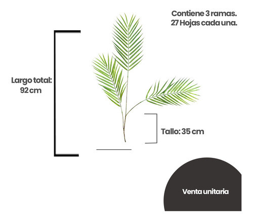 Planta Artificial Hoja De Palmera Vara De Palma Decoración 1