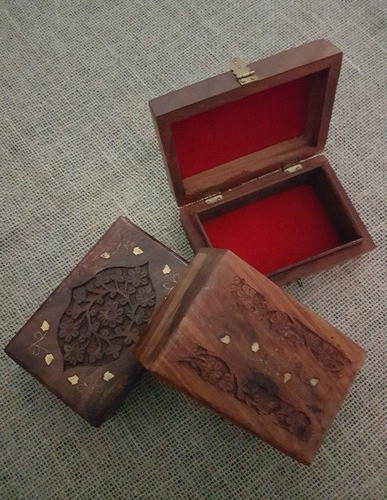 30 Caixas Porta Objetos De Madeira Entalhada - Indiana 1