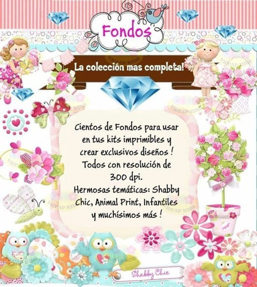 Kit Imprimible Fondos Diamante Para Kits Decoupage Scrapbook 1