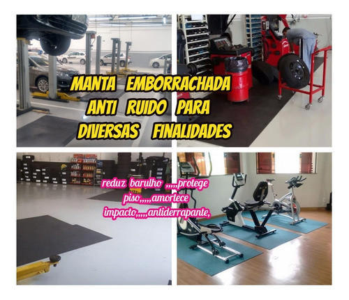 Piso Emborrachado 4mm Antiderrapante Anti Ruido 2.00x1.00mts 1