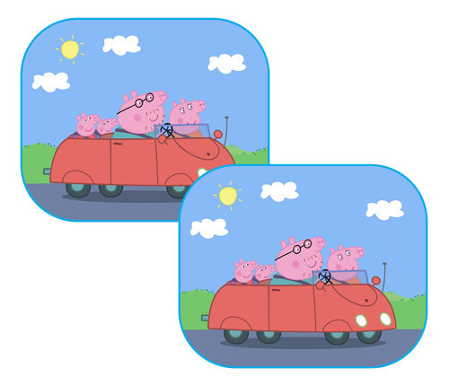 Cortina Lateral Plegable Auto Niños Peppa Pig Y Familia Iael 0