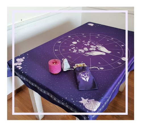 Paño Xl / Mantel Tarot + Bolsa Para Cartas - Magic Violeta 1