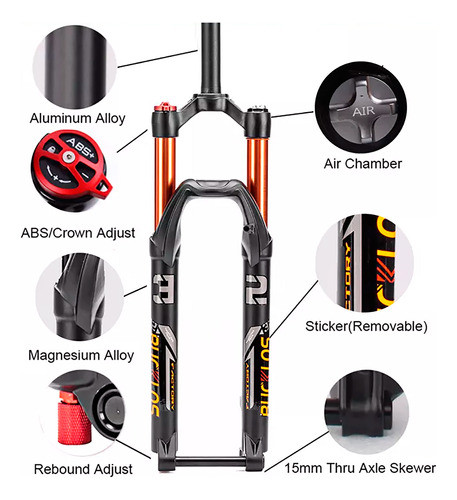 Horquilla Bucklos 29'' Trabuco Recto Bloqueo Manual 1