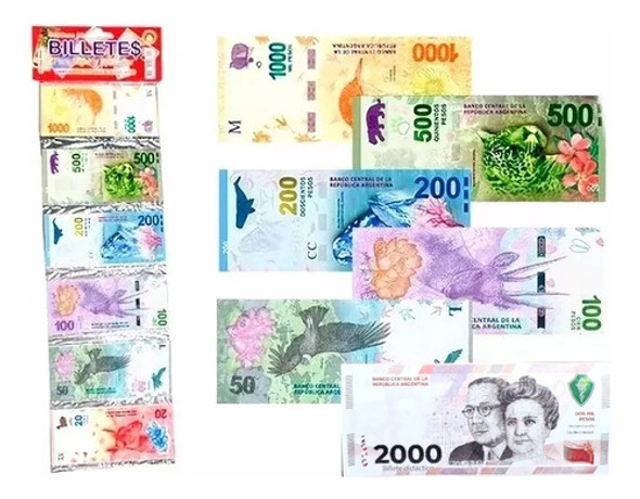 Dinero De Juguete X 80 Billetes Argentinos Juego Niños 0