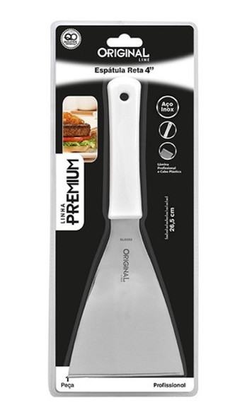 Espátula Reta 4 Inox Chapa Lanche Cozinha Profissional 0