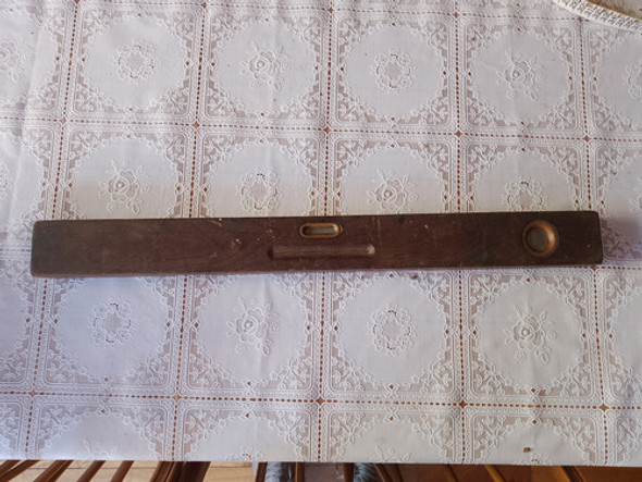 Antiguo Nivel De Carpintero 2 Burbujas Con Bronce De 60 Cm 0