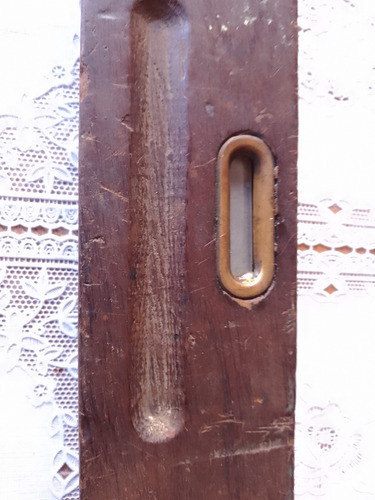 Antiguo Nivel De Carpintero 2 Burbujas Con Bronce De 60 Cm 1