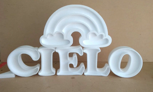 4 Letras Huecas De 15cm En Telgopor De Alta Para Candy Bar 1