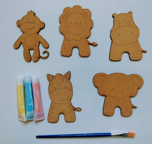 Kit De Arte Manualidades Niños Infantil Madera Para Pintar 1
