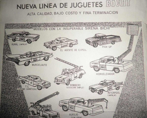 60's Antiguo Catalogo Impreso Original Bichi Batimovil Raro 1