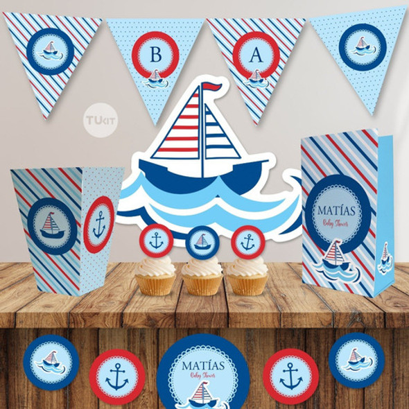Kit Imprimible Barcos Candy Bar Tukit 1