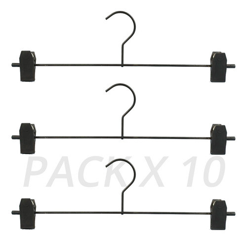 Percha Pollera Pantalon Negra Gancho Reforzado Hogar Local 0