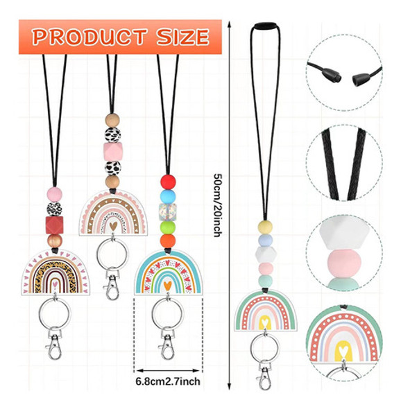 4 Cordões De Professor Para Crachás De Identificação E 1