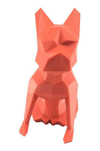 Boston Terrier Sentado Low Poly Cachorro Pet 3d Vermelho 0