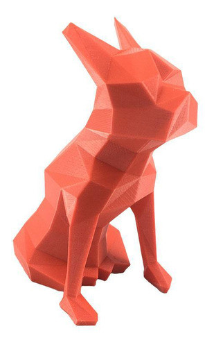 Boston Terrier Sentado Low Poly Cachorro Pet 3d Vermelho 1