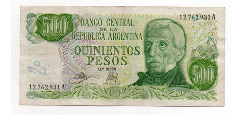 Argentina Billete 500 Pesos Ley Bottero 2413 Mb- 0