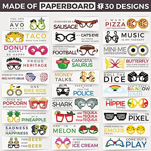 Gafas Divertidas De Cartón Para Fotomatón - Paquete De 30 Ga 1