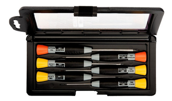 Set 6 Destornilladores Perilleros Bahco Electrónica Ph Plano 1