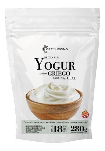 Preparado Cremuccino Base Yogurt Griego Sabor Natural X 280g 0