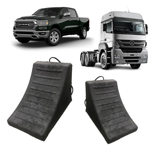 Par Calço Trava De Roda Para Caminhao Caminhonete Borracha 0