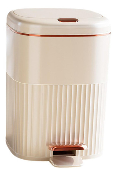Pise Na Lata De Lixo, 2 Em 1 Pedal Prensa Dourado Branco 10l 0