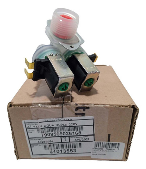 Válvula Entrada Água Dupla 220v Lavadora Electrolux 64287484 0
