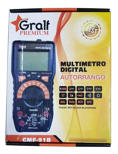 Tester Digital Profesional Autorango True Rms Gralf Gmf-91b 1