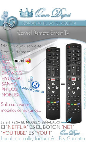 Control Remoto Para Rca L55p1uhd L32nxsmart Hitachi Tcl 55p1 1