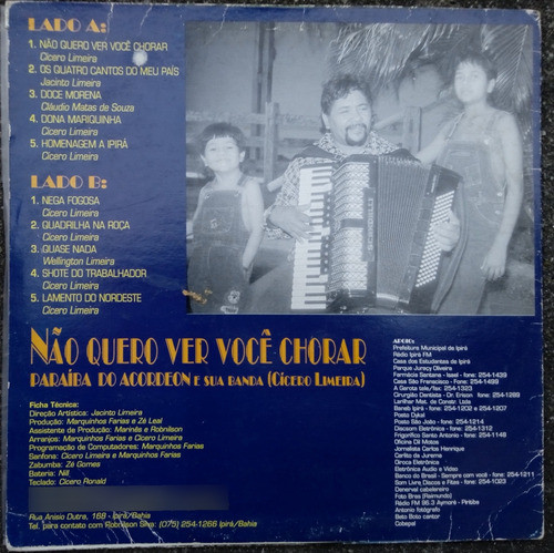 Lp Paraíba Do Acordeon - Não Quero Ver Você Chorar 1