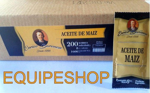 Aceite Maiz Sobres Individuales 8 Ml P/ Ensaladas Equipeshop 1