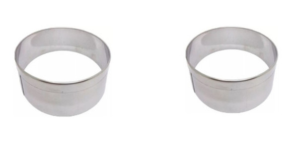Kit C/2 Aros Inox Cortadores Redondo P/ Massas/bolos 18x10cm 0