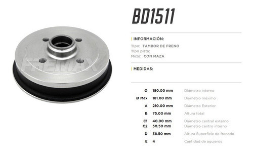 Campana De Freno Vw Gol/parati/amazon/santana-1993 0