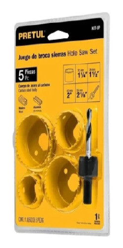 Juego Set Kit Sierras Copa Para Madera 5pz Pretul 23550 Stg 0