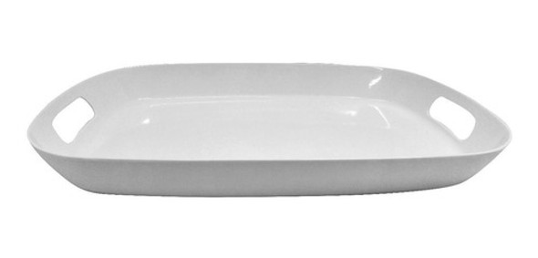 Bandeja De Melamina Blanca Oval 50 X 35 X 5.5cm 0