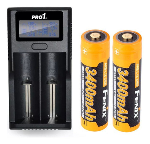 Cargador Efest Mega Usb + Baterias 18650 Fenix 3400mah X2u 0