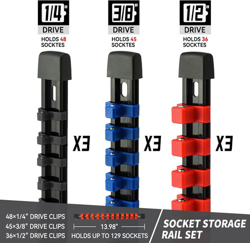 Organizador De Herramientas Abs, 9 Piezas, Clips 6-13 Mm 1