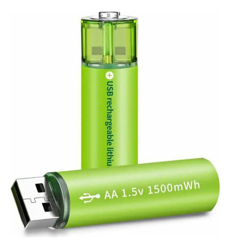 Pilas Aa Recargables Usb 1500mha Caja X 2 Unidades 0