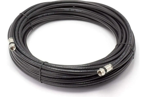 25 Metros Cable Coaxil Rg-6 Negro Conectores + Union Empalme 0
