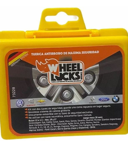 Tuercas Seguridad Antirrobo Aleman Vw Gol Saveiro Polo Caddy 0