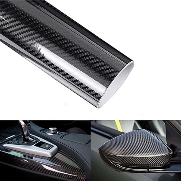 Rollo De Vinilo P/auto- Fibra De Carbono 6d- Brillante Negro 0