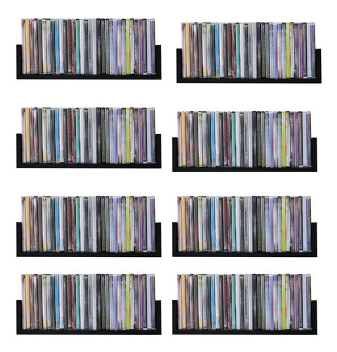 Prateleira Para Dvd Preto Kit Com 8 Prateleiras 1