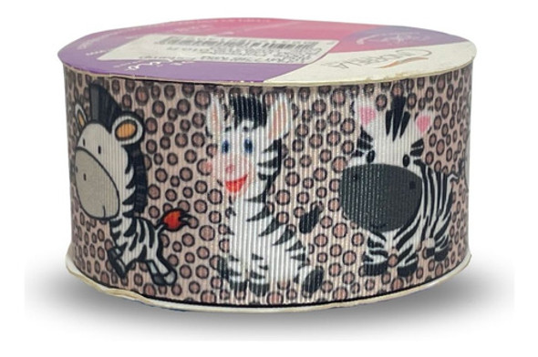 Fita De Gorgurão Estampada 38mm Cinderela - Zebras 1