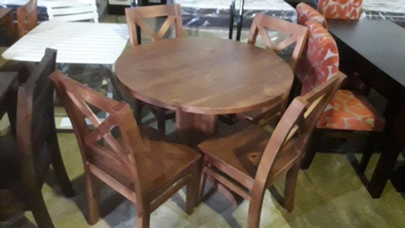 Juego De Comedor 4 Sillas Redondo Macizo Mod. X 1