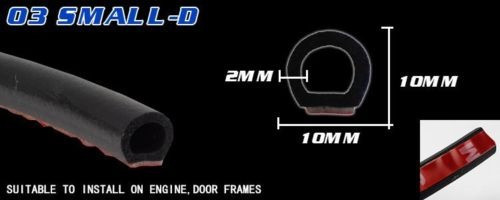 9mm Coche Sedán Suv Auto Pequeño D Forma Goma Borde Sello 3 1