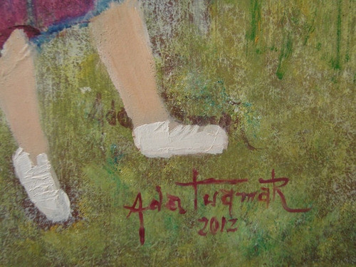 Ada Thamar / Niña En El Bosque / Oleo / 50 X 40 # 1540 1