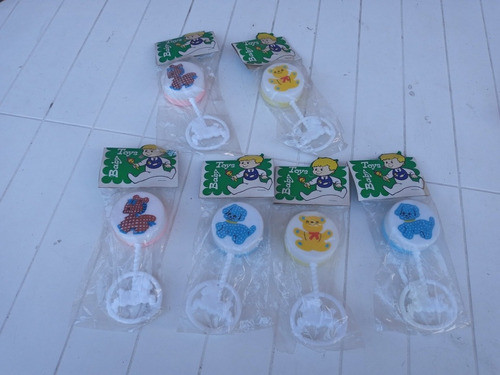 6 Antiguos Sonajeros Baby Toys Made In Hong Kong Jugueteria 0
